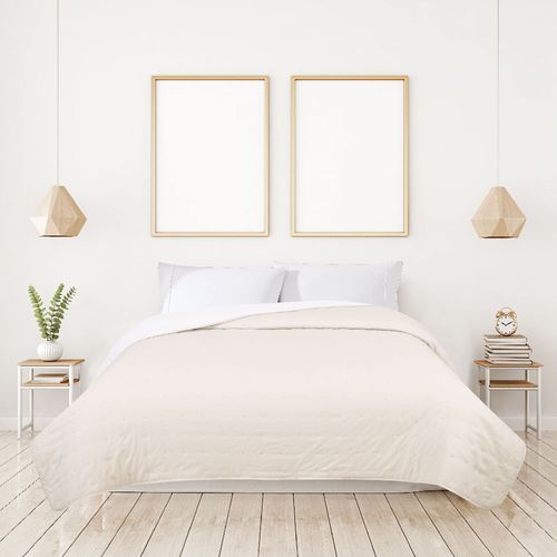 Cubrecama HOME 2 Plazas 200x240 cm Microfibra Beige/Natural