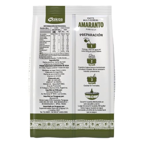 Pasta Amaranto Fusilli WAKAS 300 g