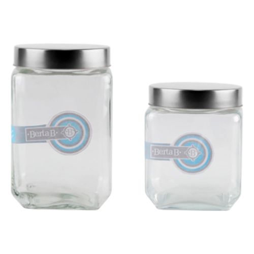 Frasco de vidrio con tapa metal rojo 17 cm ILKO