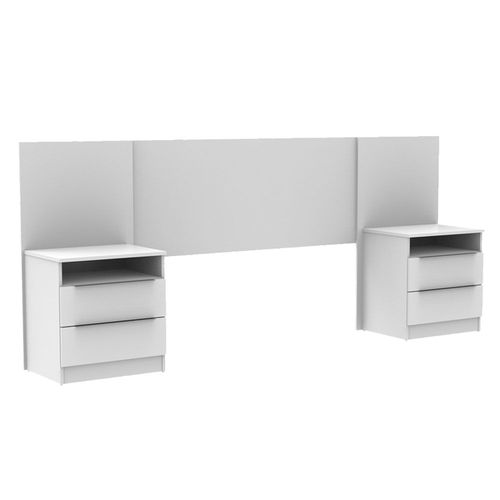 Cabecera Extn +2 Mesas de Luz 237 x 100 x 40 cm Blanca