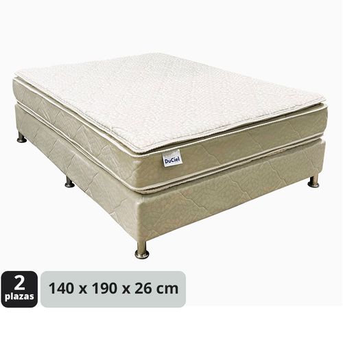 Conjunto Sommier Daphne 2 Plazas  Doble Pillow 140x190x26 cm
