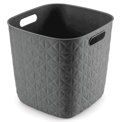 Canasto rectangular pp 15 L gris oscuro