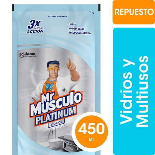 Limpiador Líquido Vidrios y Multiusos Mr Músculo Lavanda Repuesto 450 ml