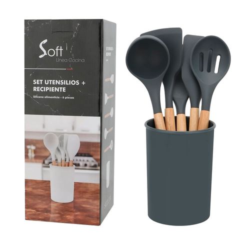 Set x 6 piezas menage en silicona gris