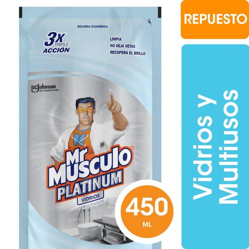 Limpiador Líquido Vidrios y Multiusos Mr Músculo Lavanda Repuesto 450 ml