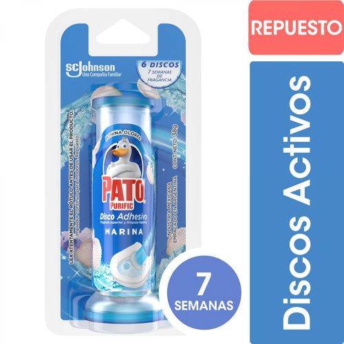 Desodorante Inodoro PATO Discos Activos Marina Repuesto